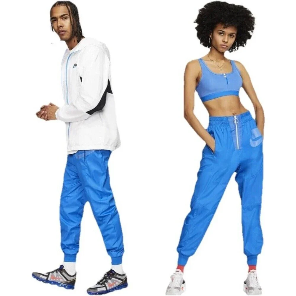 Nike Sportswear NSW Womens Woven Front Zip Jogger Track Pant XS Blue EUC